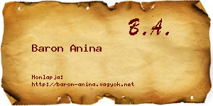 Baron Anina névjegykártya